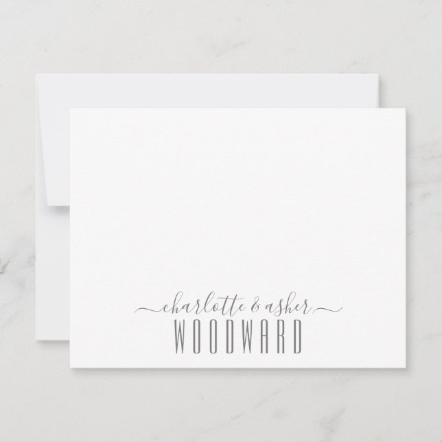 Couple Name Wedding Monogram Art Deco Typography Card (Front)