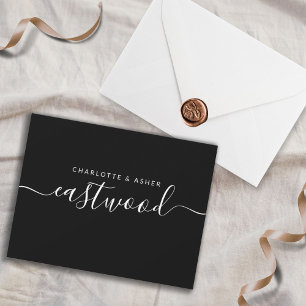 Couple Name White On Black Card