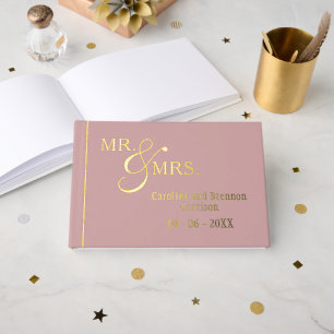 Couple Names Established Date Year Gold Guest Book
