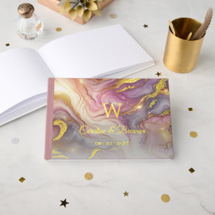 Couple Names Established Date Year Gold Guest Book