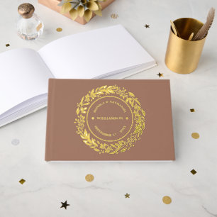 Couple Names Established Date Year Gold Guest Book