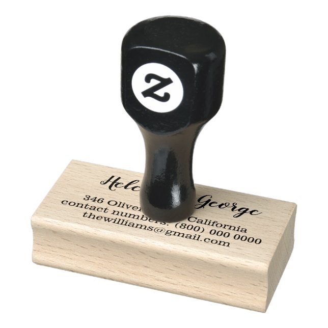 couple names + heart, bride&groom return address rubber stamp (Stamp)