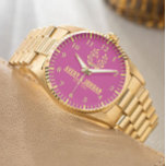 Couple Names Monogram Yellow & Pink Elegant  Watch<br><div class="desc">Couple Names Monogram Yellow & Pink Elegant Personalized Couple Names Monogram – Yellow & Pink Elegant Design Celebrate love with this beautifully designed Couple Names Monogram in a charming yellow and pink color combination. Perfect for weddings, anniversaries, or as a thoughtful romantic gift, this personalized monogram adds a special touch...</div>