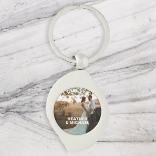 Couple Names Photo Simple Key Ring