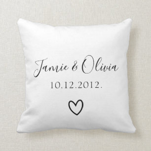 Couple names wedding date custom cushion