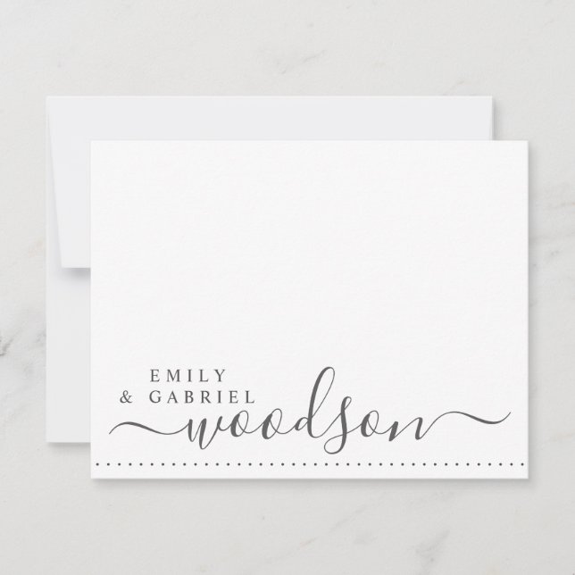 Couple Newlyweds Name Wedding Monogram Script Card (Front)