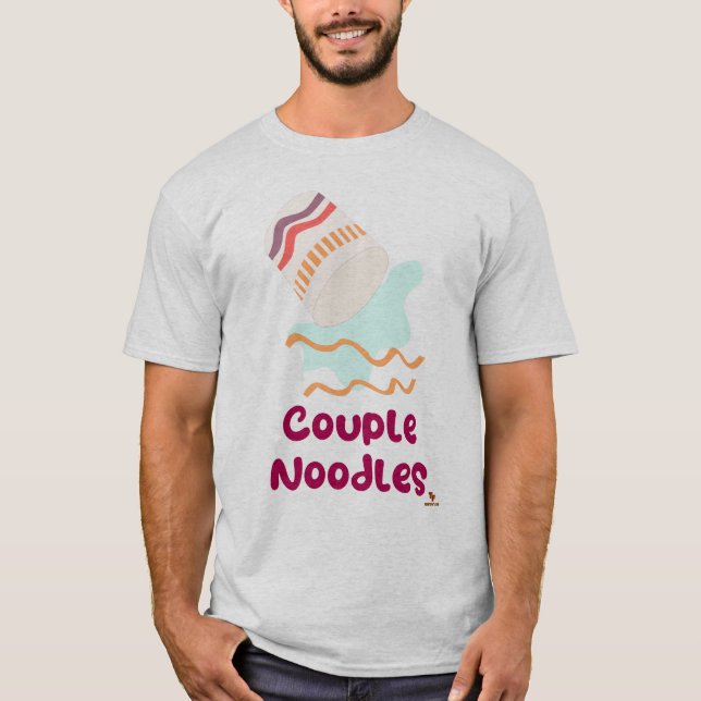 Couple Noodles Funny Ramen Humour Design T-Shirt (Front)