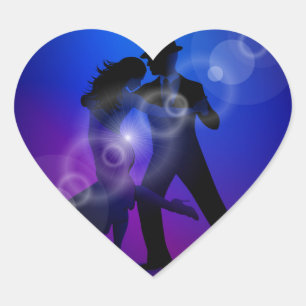 Couple of Dancing Tango Design Heart Sticker