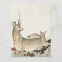 Couple of Deers Painting by Ohara Koson