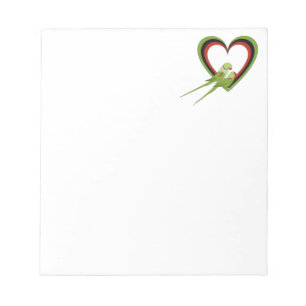 Couple of Parrots in front of Hearts Notepad