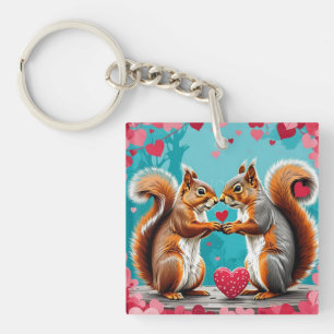 Couple of Squirrels In love Key Ring