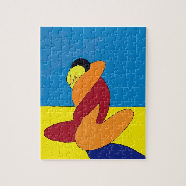 Couple On Beach Abstract Jigsaw Puzzle (Vertical)