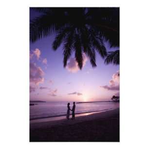 Couple on beach, Windjammer Landing, St. Lucia Photo Print