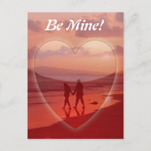 Couple on the Beach Valentine Holiday Postcard