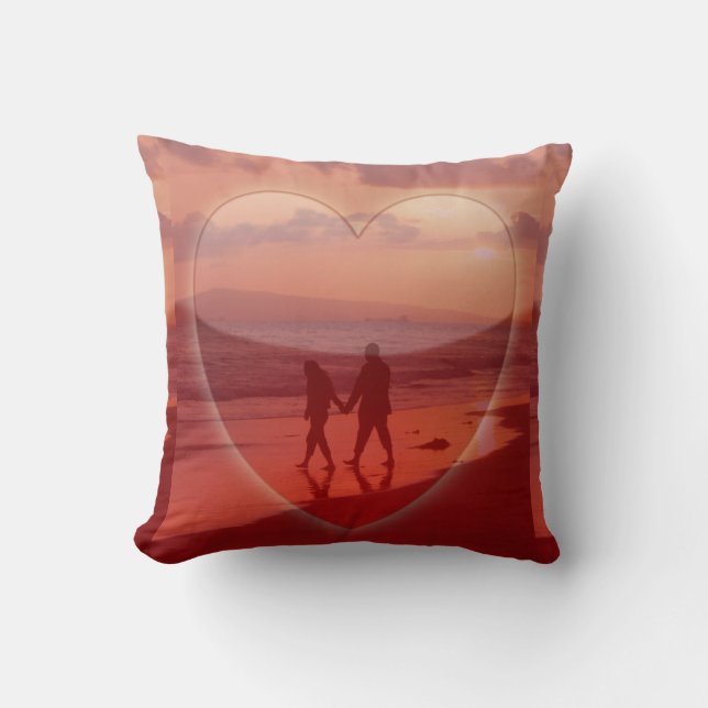 Couple on the Beach Valentine Pillow (Front)