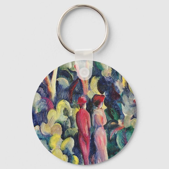 Couple on the Forest Track by August Macke Key Ring (Front)