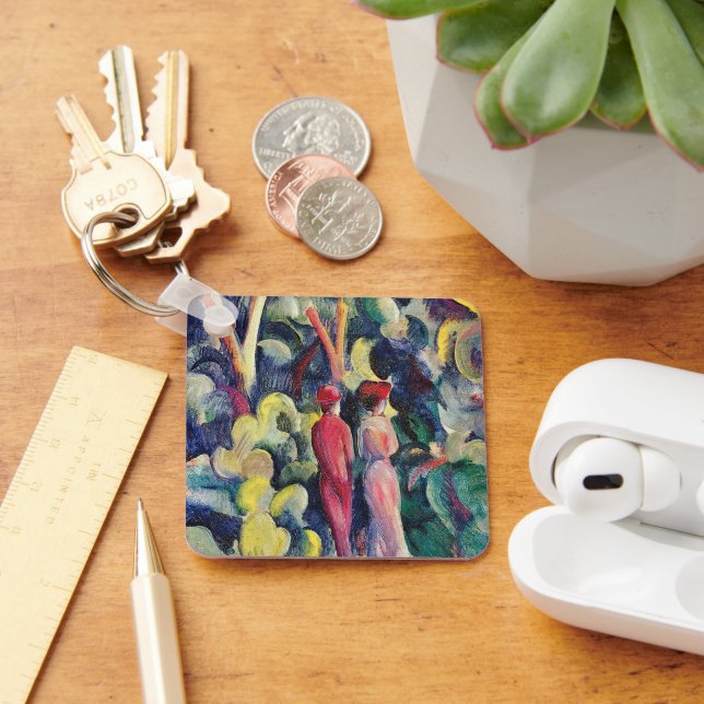 Couple on the Forest Track by August Macke Key Ring (Desk)