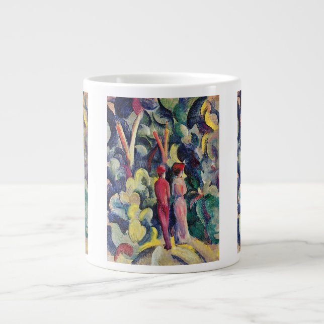 Couple on the Forest Track by August Macke Large Coffee Mug (Front)