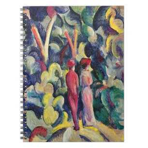 Couple on the Forest Track by August Macke Spiral Notebook