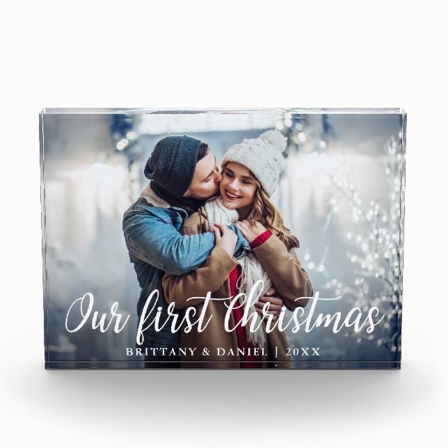 Couple Our First Christmas Photo Block (Front)