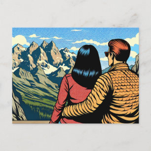 Couple overlooking a Scenic View Postcard