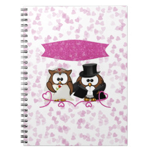 couple owl spiral notebook
