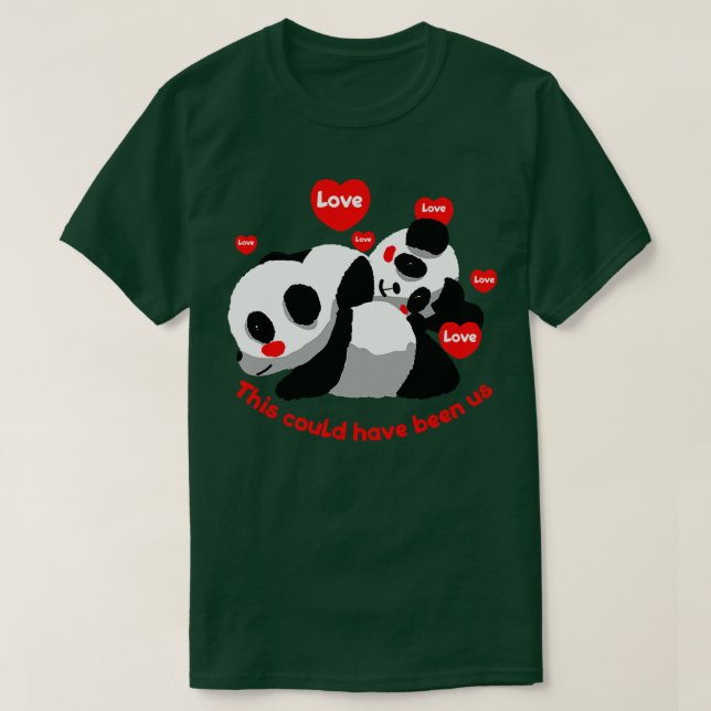 Couple pandas hugging T-Shirt (Design Front)