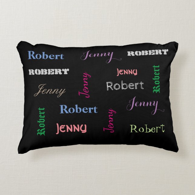 Couple Personalised Names Decorative Cushion (Front)