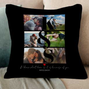 Couple Personalized Photo Collage Custom Quote Cushion