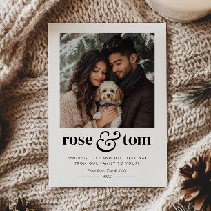 Couple Pet Holiday Heart Photo