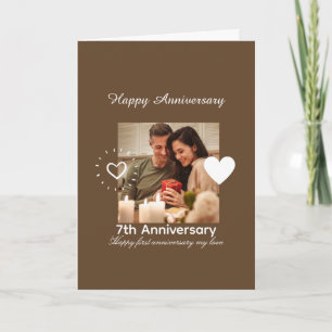 Couple Photo Collage Happy Wedding Anniversary Card