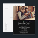 Couple Photo Hand-Lettered Wedding Save the Date Announcement Postcard<br><div class="desc">Modern and Elegant Handwritten Script Photo Save the Date Wedding Card. Our Save the Date announcement card features modern typography and a chic and stylish layout,  the card has an economic yet elegant design that will stand out from the crowd and will be appreciated by all recipients.</div>