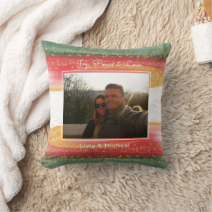Couple Photo Merry Christmas  Cushion