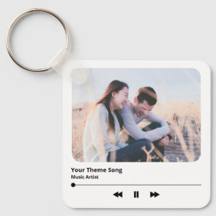 Couple Photo Music Plaque Favourite Song QR Code  Key Ring