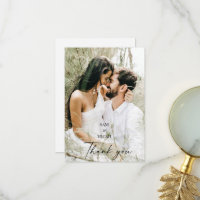 Couple Photo Names Wedding Blank Thank You