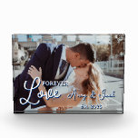 Couple Photo Romantic w/ Names Block<br><div class="desc">Beautiful,  romantic and modern photo template with photo couple customise with names and established year,  Perfect gifts for newlyweds,  couples in general,  to celebrate new home,  anniversaries and family reunions.</div>