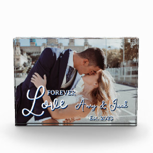 Couple Photo Romantic w/ Names Block