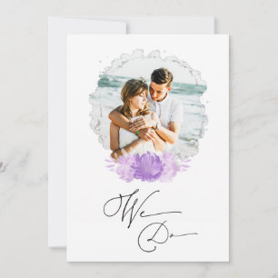 *~* Couple PHOTO RSVP + QR  AR6 Floral Wedding Inv Invitation