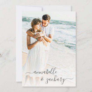 *~* Couple PHOTO RSVP + QR AR6 Wedding Invitation