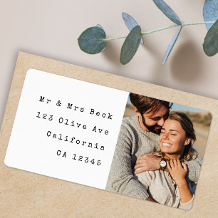 Couple Photo Wedding Return Address Label