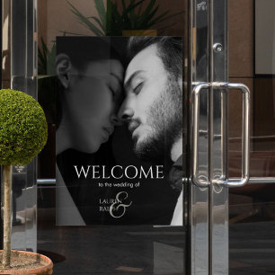 Couple Photo Welcome Window Cling Wedding Sign