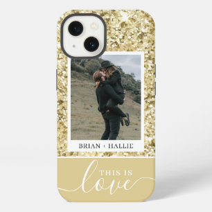Couple Photo White Gold Glitter Sparkle Luxury iPhone 13 Case