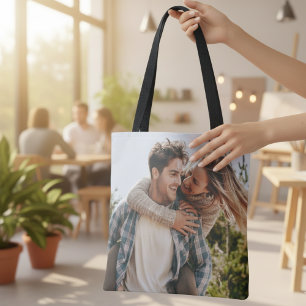 Couple Photo Your Own Two Image Double Side Tote Bag