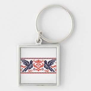 Couple pigeons key ring