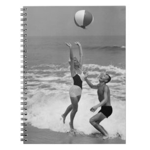 Couple Playing with a Beachball Spiral Notebook