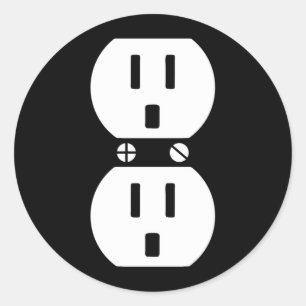 Couple Plug And Soc Matching Costume Funny Classic Round Sticker