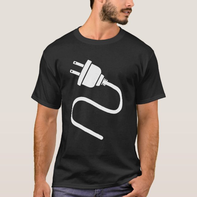 Couple Plug And Socket Matching Costume Funny T-Shirt (Front)