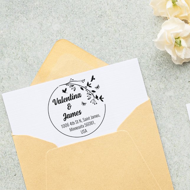 Couple Return Address, Wedding or Family   Rubber Stamp (Creator Uploaded)