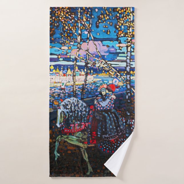 Couple Riding a White Horse, Wassily Kandinsky Bath Towel (Bath Towel)