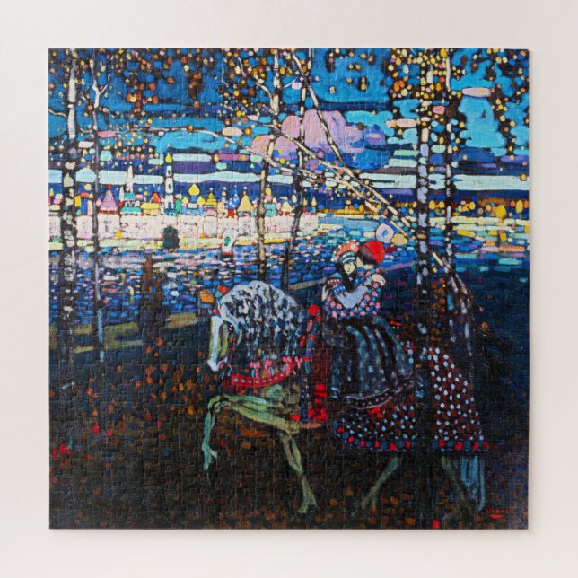 Couple Riding a White Horse, Wassily Kandinsky Jigsaw Puzzle (Vertical)